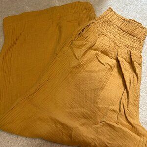 Anthropologie Mustard Wide-Leg Jumpsuit